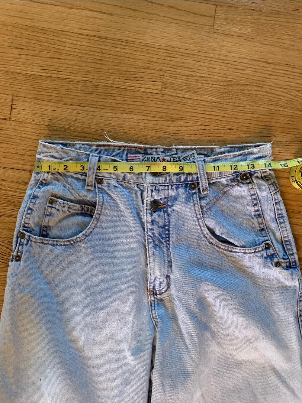 Vtg 90s Zena High Waisted Thrashed Mom Jeans Made in USA Sz 10 Fits 27 28 - Picture 6 of 16